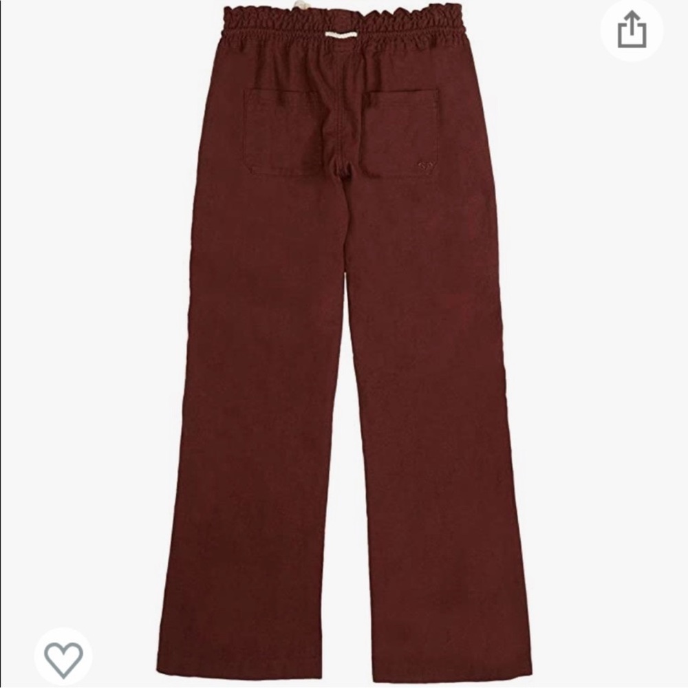 Roxy Linen pants - maroon size Medium inseam is 31 - Picture 3 of 8